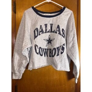 Dallas Cowboys Football Cropped Pullover Sweatshirt Sweater Size M Long Sleeves